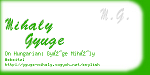 mihaly gyuge business card
